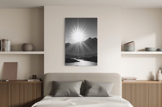 Tableau sur toile Saammp - Zwart et blanc - Nature - Paysage - 40x50 - Photo sur toile - Décoration murale - Décoration murale Salon - Décoration chambre - Impression sur toile
