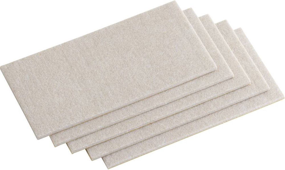 Metafranc WU0645416 Viltdoppen Vierkant, Zelfklevend Beige (l x b) 200 mm x 100 mm 1 set(s)