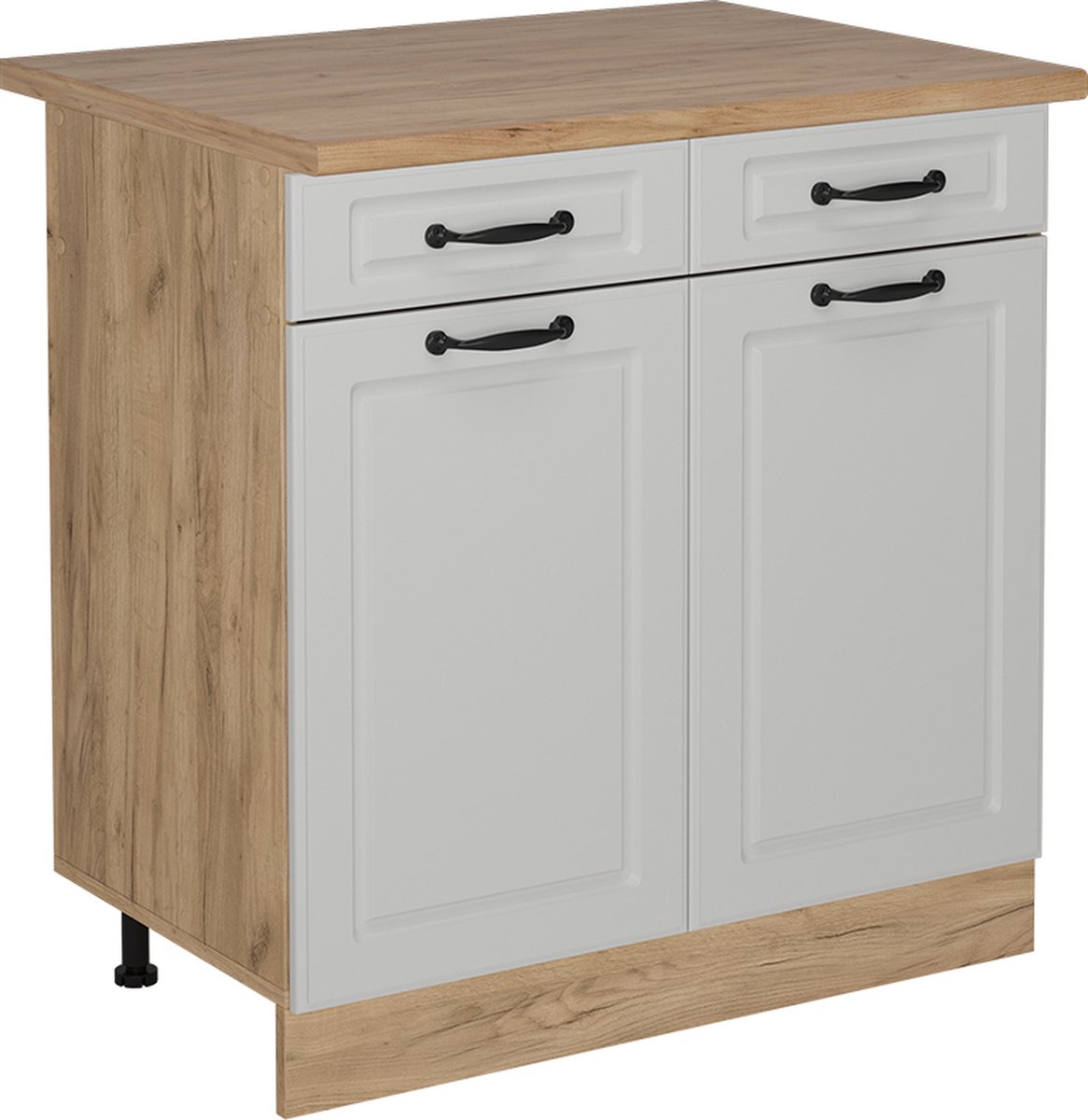 Vicco R-Line Keukenonderkast – 80 cm, WB Eik Wit Landhuis