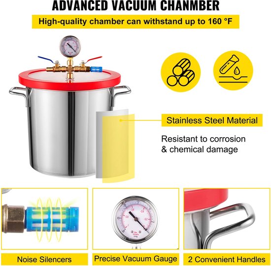 Vacuümpomp Koelmiddel Vacuümkamer 3 CFM 1 Stage Koeling Meters Gereedschap | NL