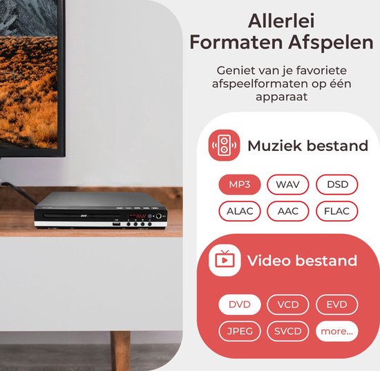 TM&DY DVD Speler met HDMI - 1080P Full HD - HDMI, RCA, USB en AUX Aansluiting - Regiovrij - Met Afstandsbediening — afbeelding 4