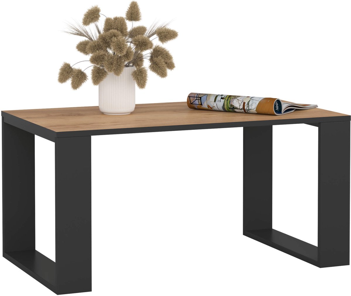Salontafel Koffietafel NOX / Craft Eik - Zwart / 92x45x53 cm