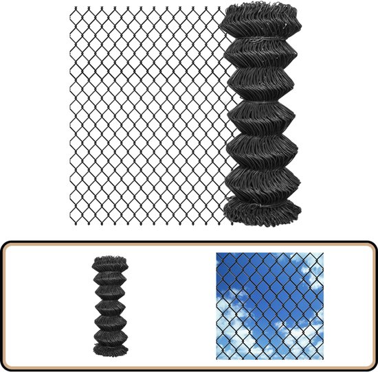 vidaXL Clôture à chaîne 15x1 m gris acier