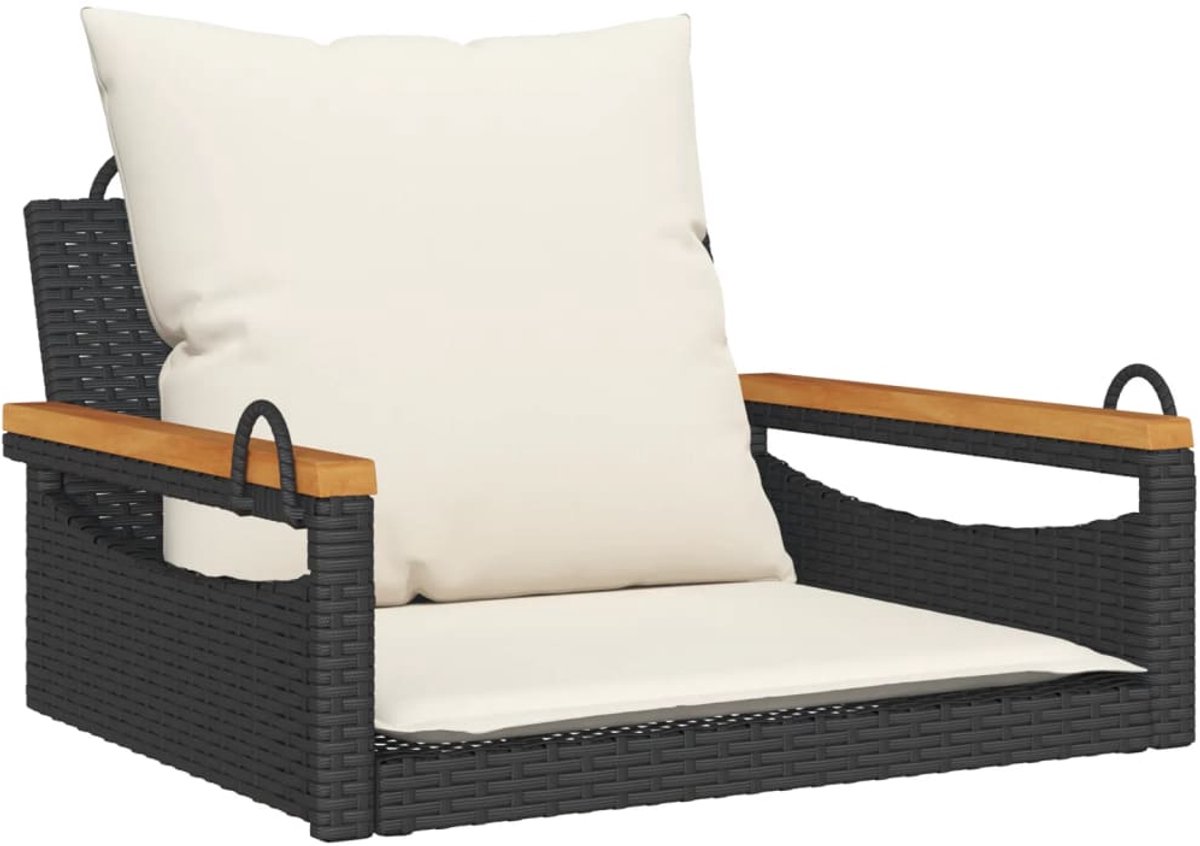 Schommelbank 63x62x40 cm poly rattan zwart kopen