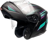 Dexter Systeemhelm - Atlas Horizon - Zwart/Turquoise/Roze Mat - M
