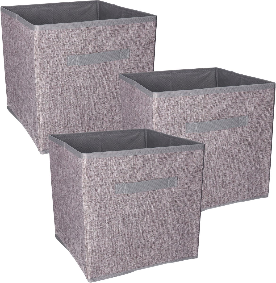 Storage solutions Kast opberg/opruim mand - Set van 3x stuks - grijs - 30 x 30 x 30 cm