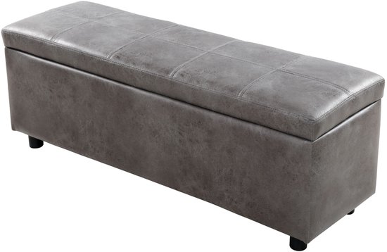 Opbergbank met rolbak 42 cm - Wit