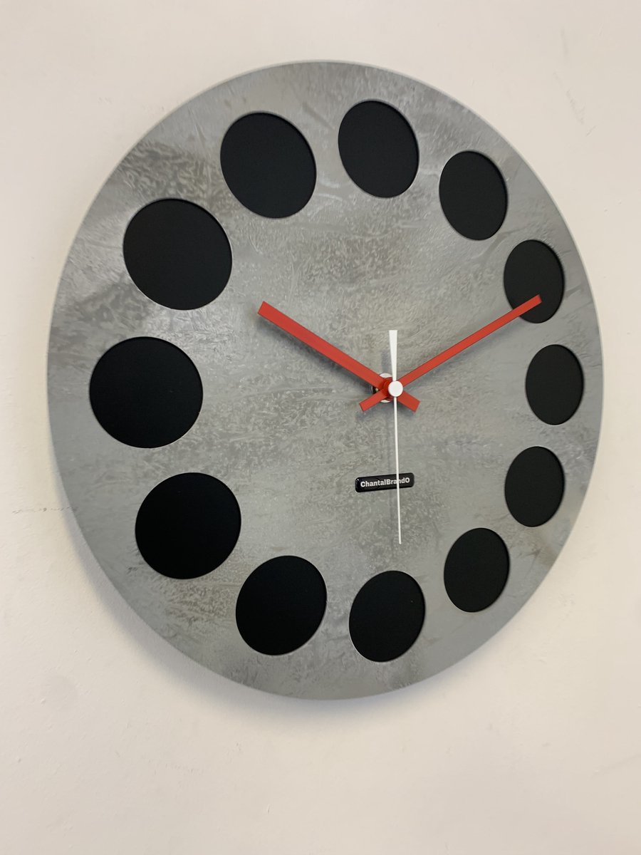 MOSACLOCK GRAY&BLACK LABEL Wandklok Modern Industrieel Design