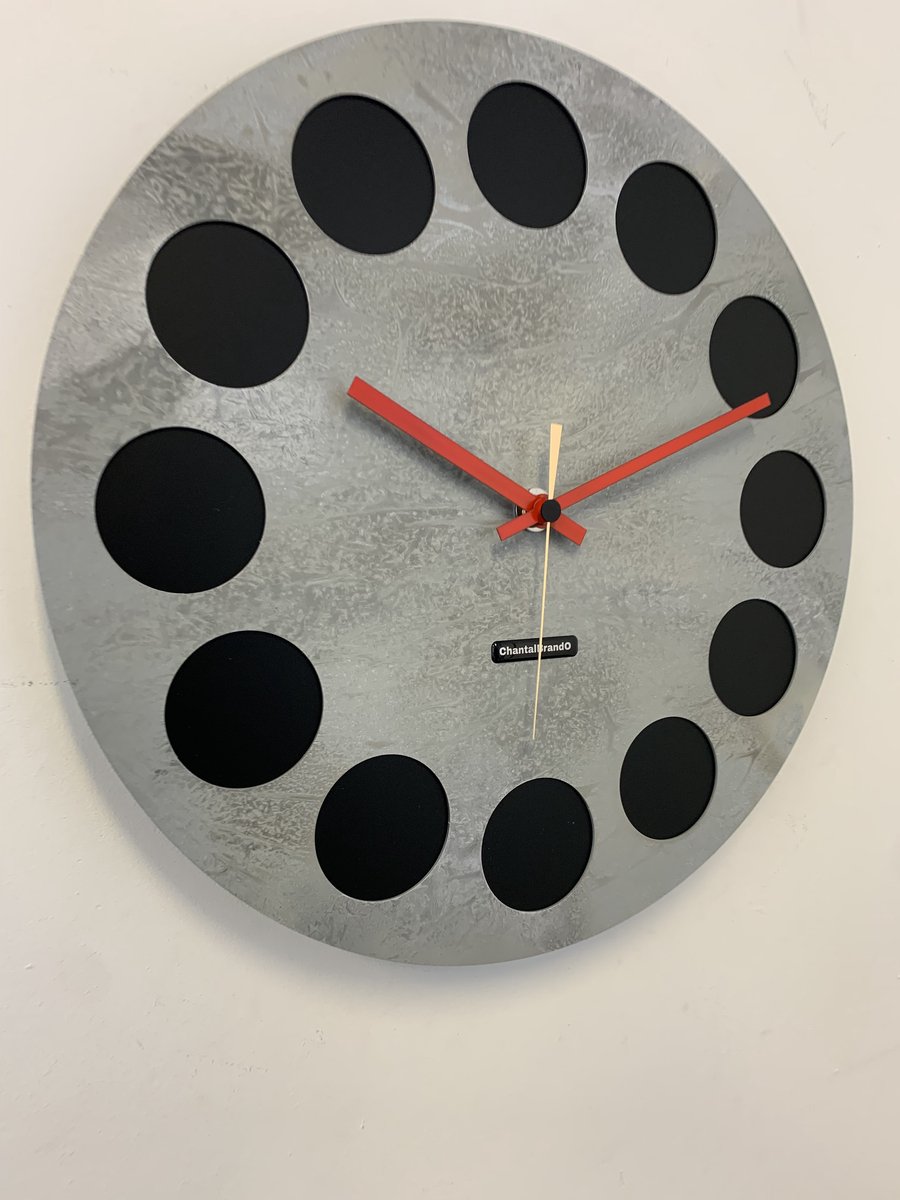 MOSACLOCK GRAY&BLACK LABEL Wandklok Modern Industrieel Design