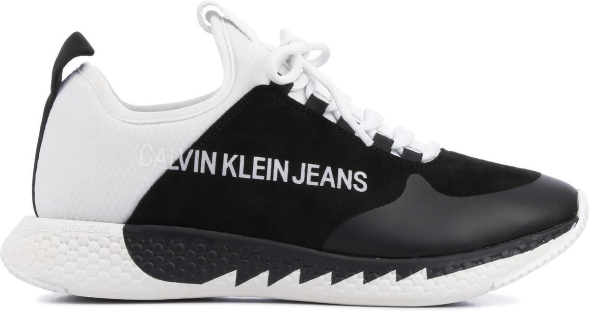 Calvin Klein Jeans Vrouwen Leren Lage sneakers / Damesschoenen Adamina -  Zwart wit - | bol.com