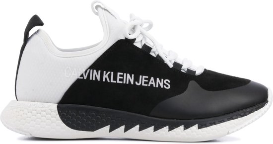 Calvin Klein Jeans Vrouwen Leren Lage sneakers / Damesschoenen Adamina -  Zwart wit -... | bol.com