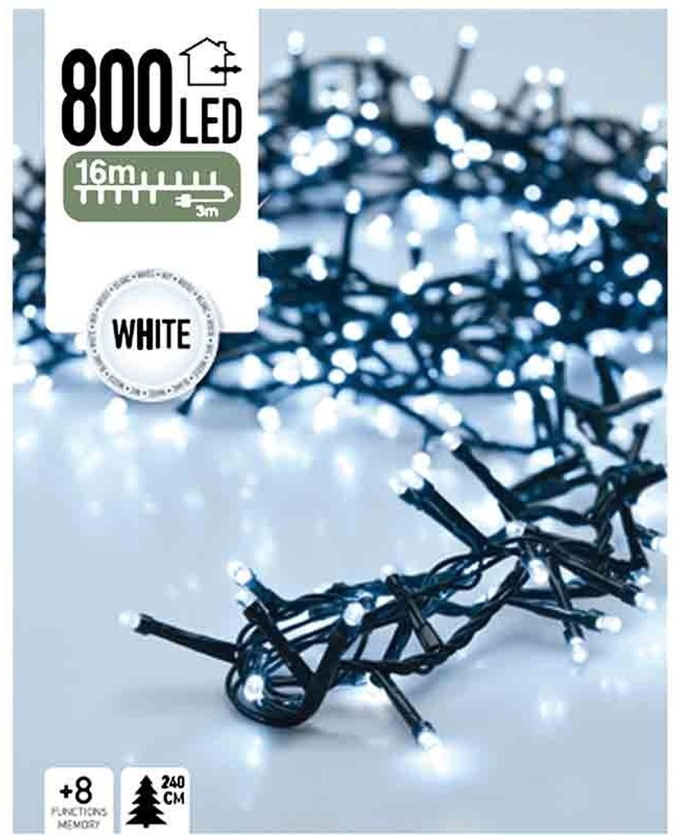Bol.com DecorativeLighting Kerstlampjes - wit (koel) - 16 meter - microcluster met 800 LED-lampjes aanbieding