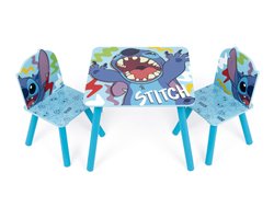 Kindertafel en -stoelen Lilo & Stitch - 50x50x42 cm - Blauw/spaanplaat
