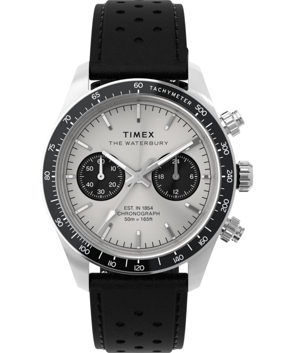 Timex Waterbury Heritage TW2Y19300 Horloge - Leer - Zwart - Ø 39 mm