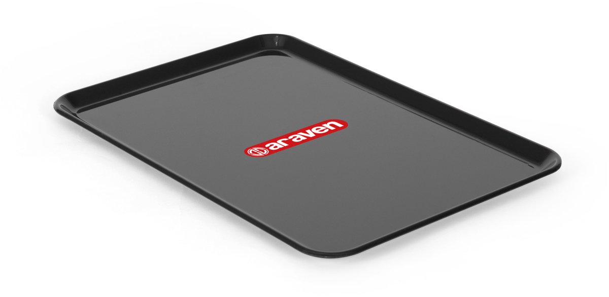Araven Plat Horeca dienblad - kleur zwart - kunststof - 35 x 24 cm - Serveerbladen