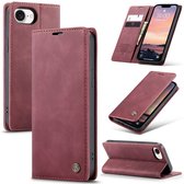 Étui CaseMe - Compatible avec iPhone 16 - Étui portefeuille CaseMe 013 - Bordeaux
