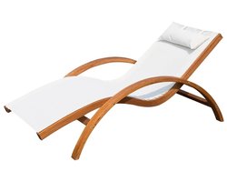 Stemily Ligstoel - Ligbed - Zonnebed - Tuin - Larikshout - Waterafstotend - Incl. Kussen - tot 120 KG - 161 x 72 x 68cm