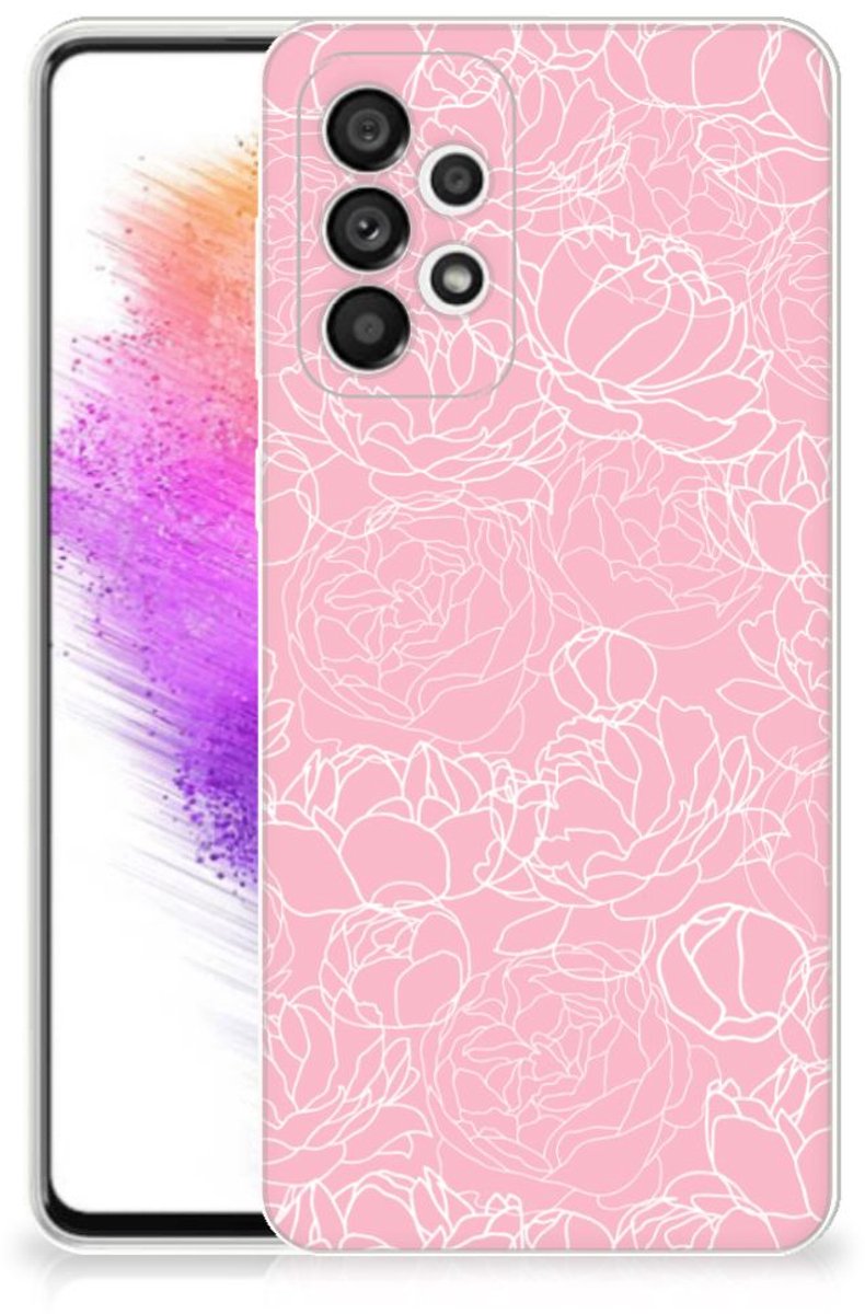 Samsung Galaxy A73 5G TPU Case White Flowers