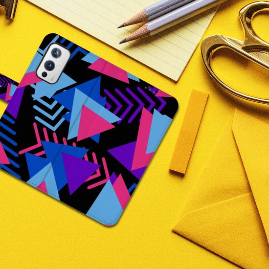 Étui pour téléphone OnePlus 9 Wallet Book Case Design Funky Triangle