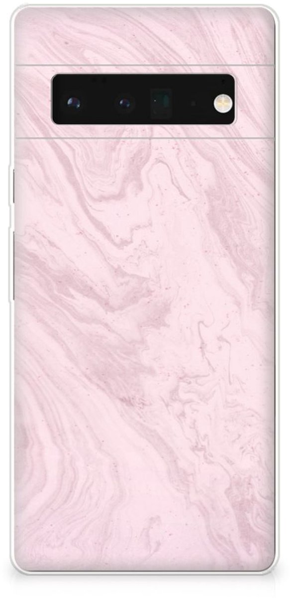 Google Pixel 6 Pro TPU Siliconen Hoesje Marble Pink - Origineel Cadeau Vriendin