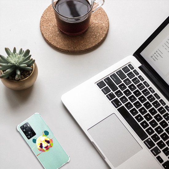 Coque en silicone OPPO A57 | A57 | Coque pour téléphone A77 4G avec bordure transparente Panda Color
