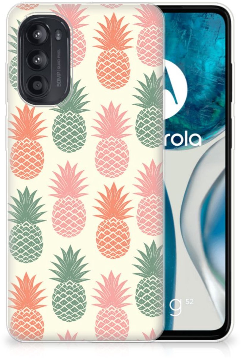 Motorola Moto G52/G82 Siliconen Case Ananas