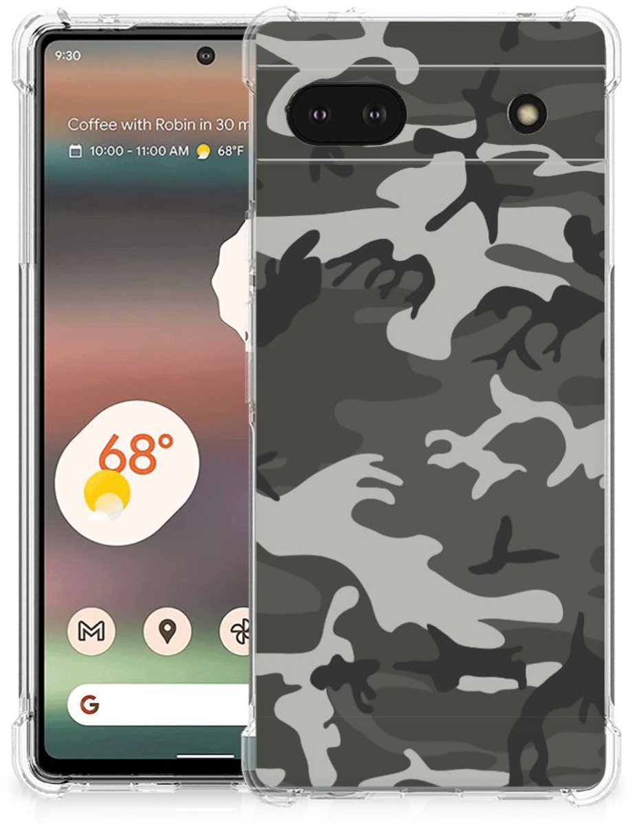 Google Pixel 6A Doorzichtige Silicone Hoesje Army Light