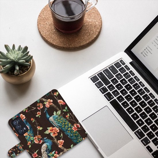 Coque OPPO Reno 6 Pro+ 5G Bumper Housse Etui de Protection Compatible avec Peacock Avec Des Fleurs