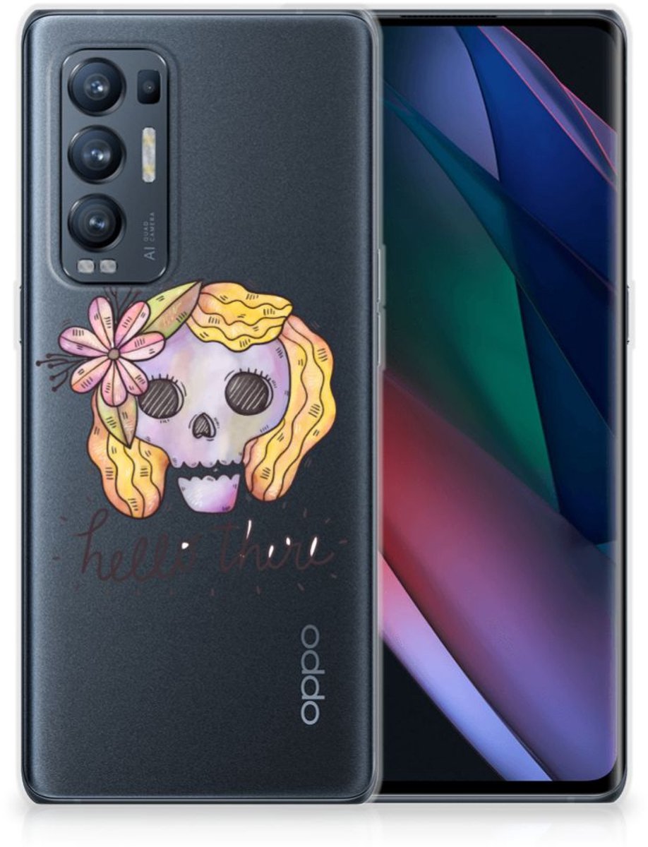 Silicone Back Case OPPO Find X3 Neo Boho Skull