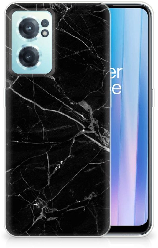 OnePlus Nord CE 2 5G TPU Siliconen Hoesje Marmer Zwart - Origineel Cadeau Vader