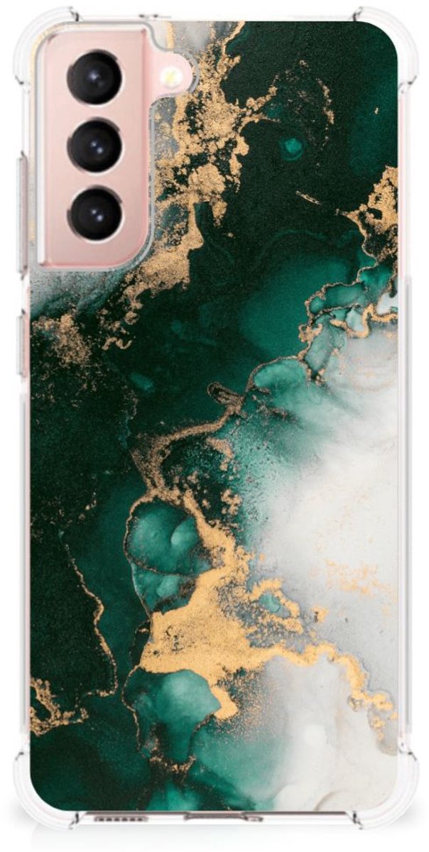 Anti-Shock Hoesje voor Samsung Galaxy S21 FE Marmer Groen