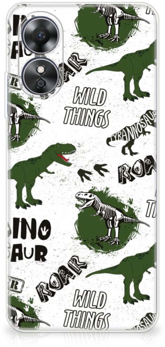 TPU Hoesje voor OPPO A17 Dinosaurus