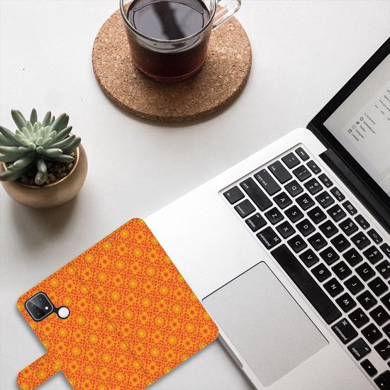 Etui portefeuille OPPO A15 Etui pour téléphone Batik Orange