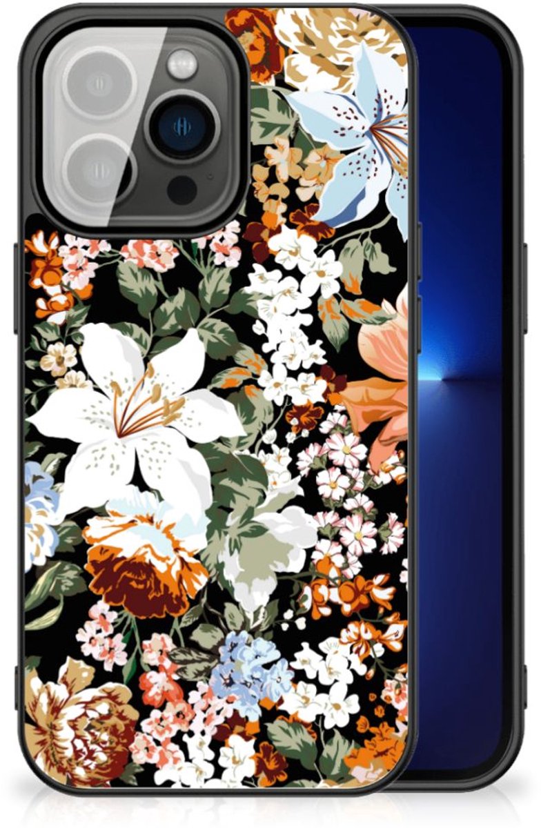 Bloemen Hoesje voor iPhone 13 Pro Dark Flowers