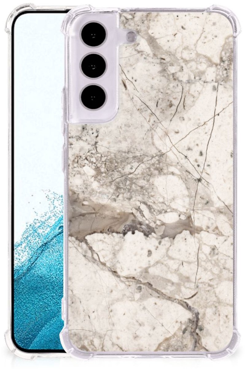 Samsung Galaxy S22 Anti-Shock Hoesje Marmer Beige