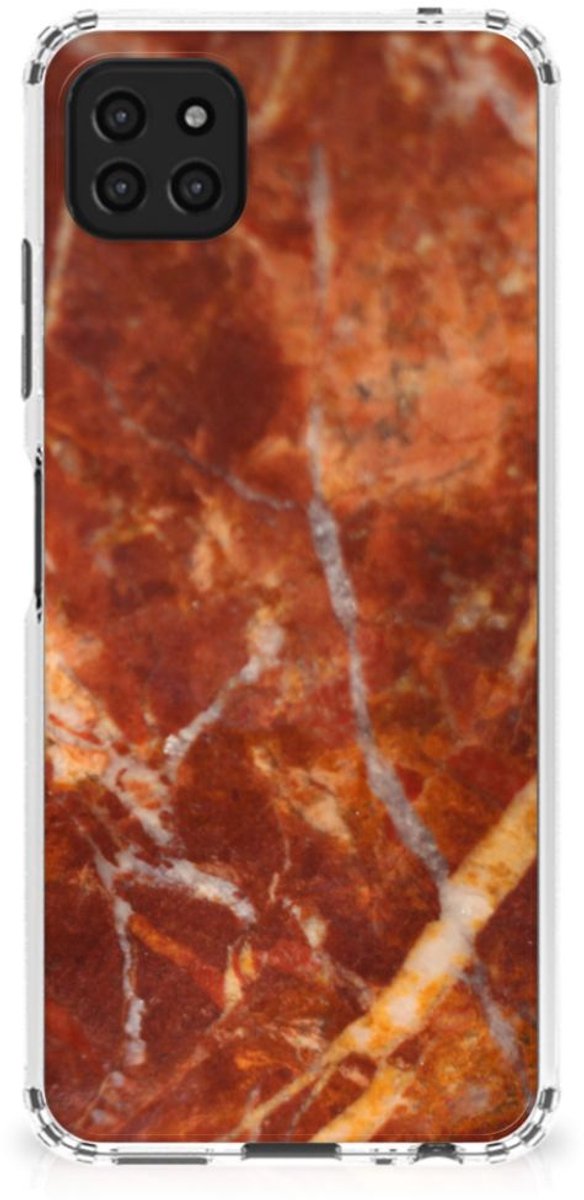 Samsung Galaxy A22 5G Anti-Shock Hoesje Marmer Bruin