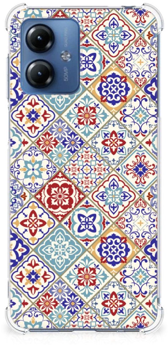 Motorola Moto G14 Anti-Shock Hoesje Tiles Color