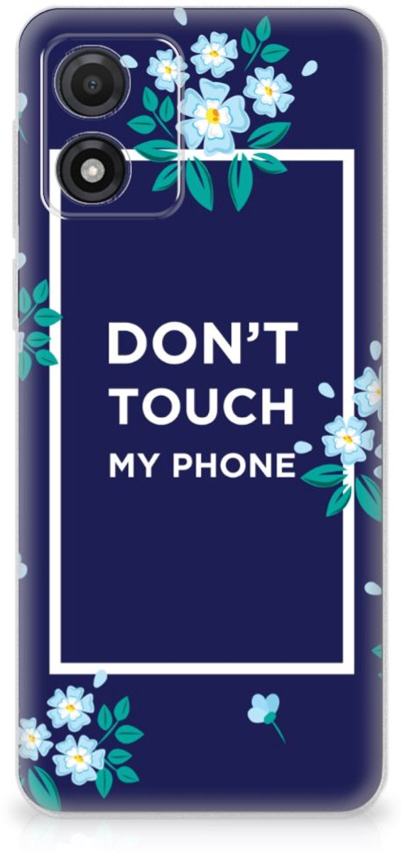 Motorola Moto E13 Silicone-hoesje Flowers Blue DTMP