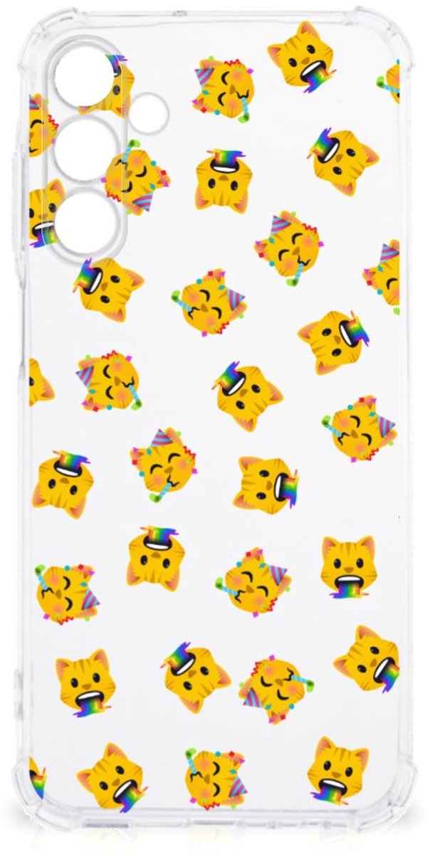 Doorzichtige Silicone Hoesje voor Samsung Galaxy A15 Katten Emojis
