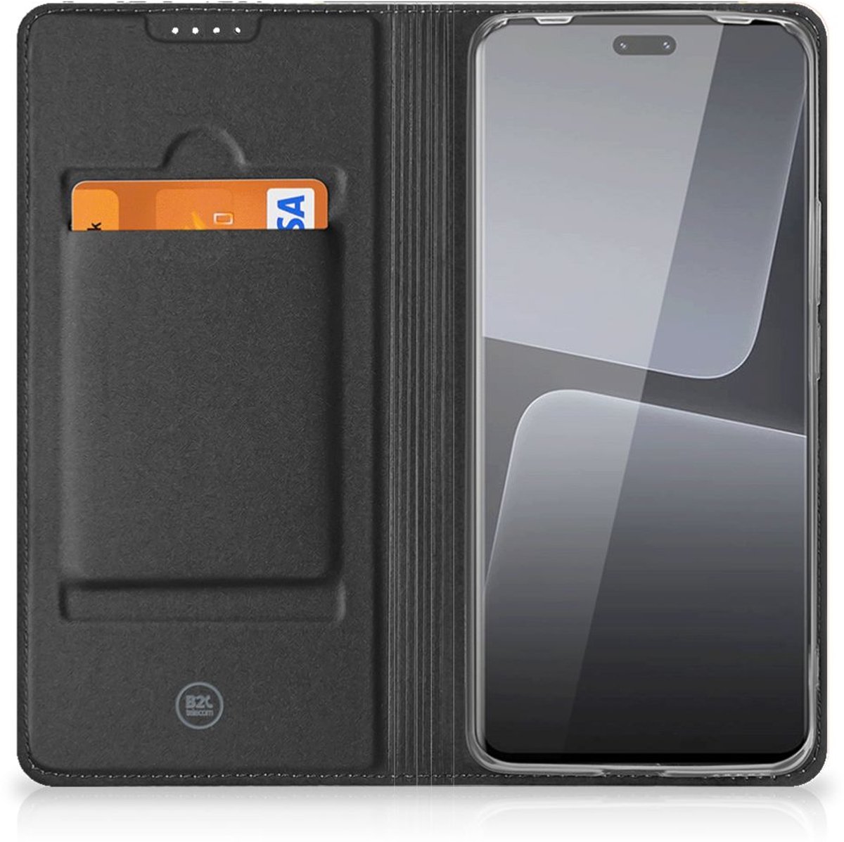 Xiaomi 13 Lite Stand Case Zwart Roze Vormen