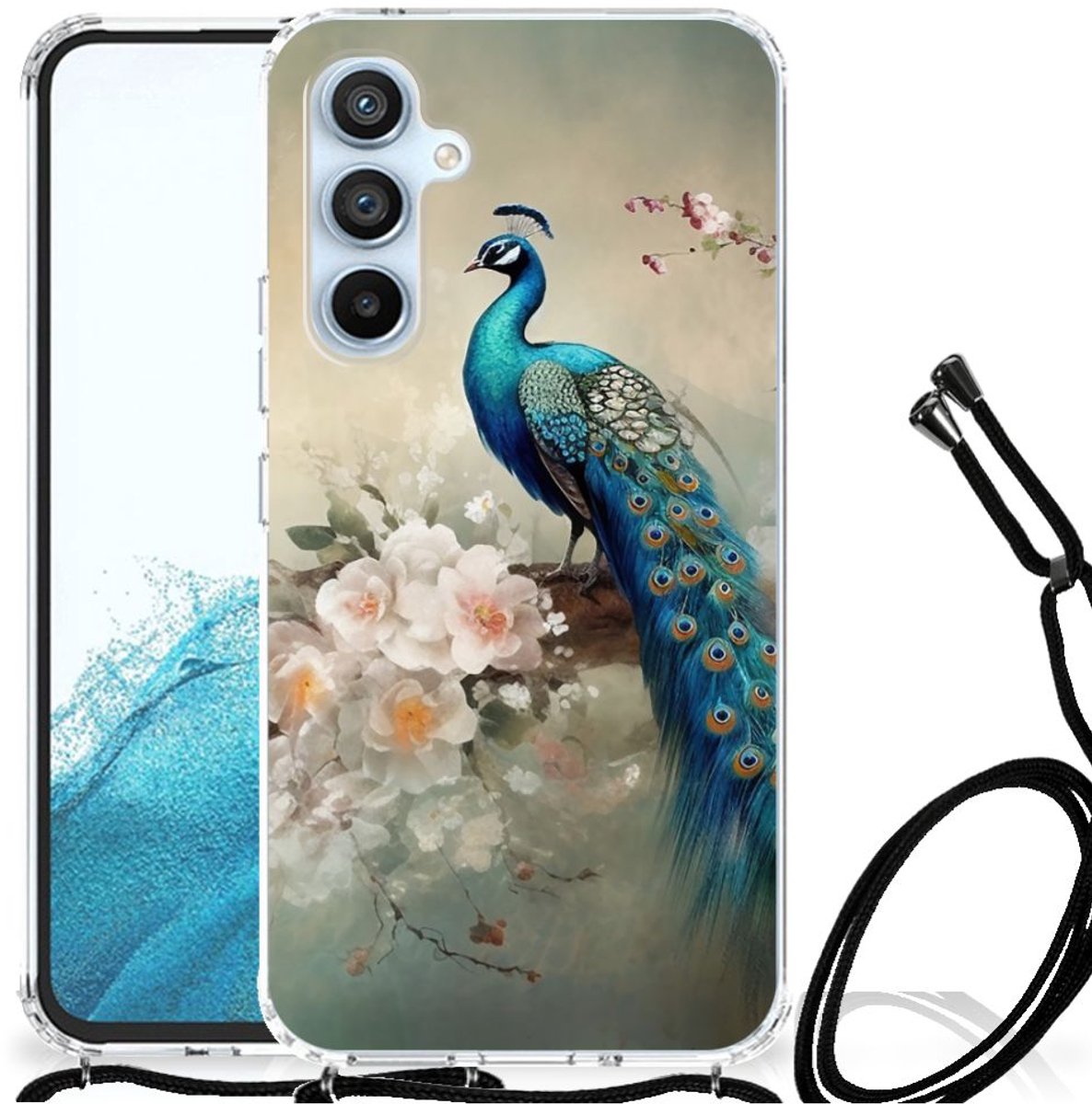 Case Anti-shock voor Samsung Galaxy A54 5G Vintage Pauwen