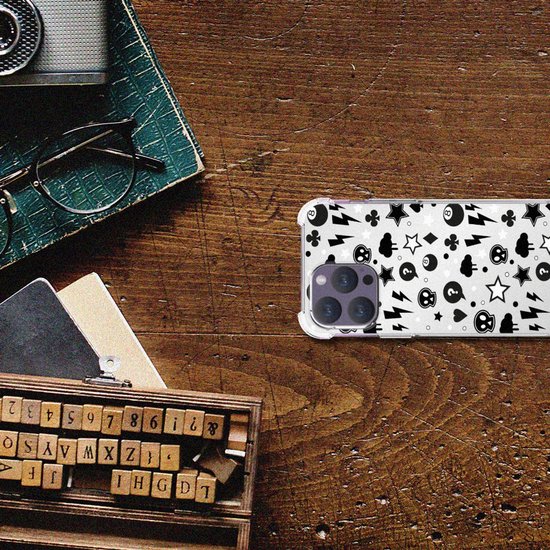 Coque de téléphone adaptée pour iPhone 15 Pro Max avec bord transparent Silver Punk