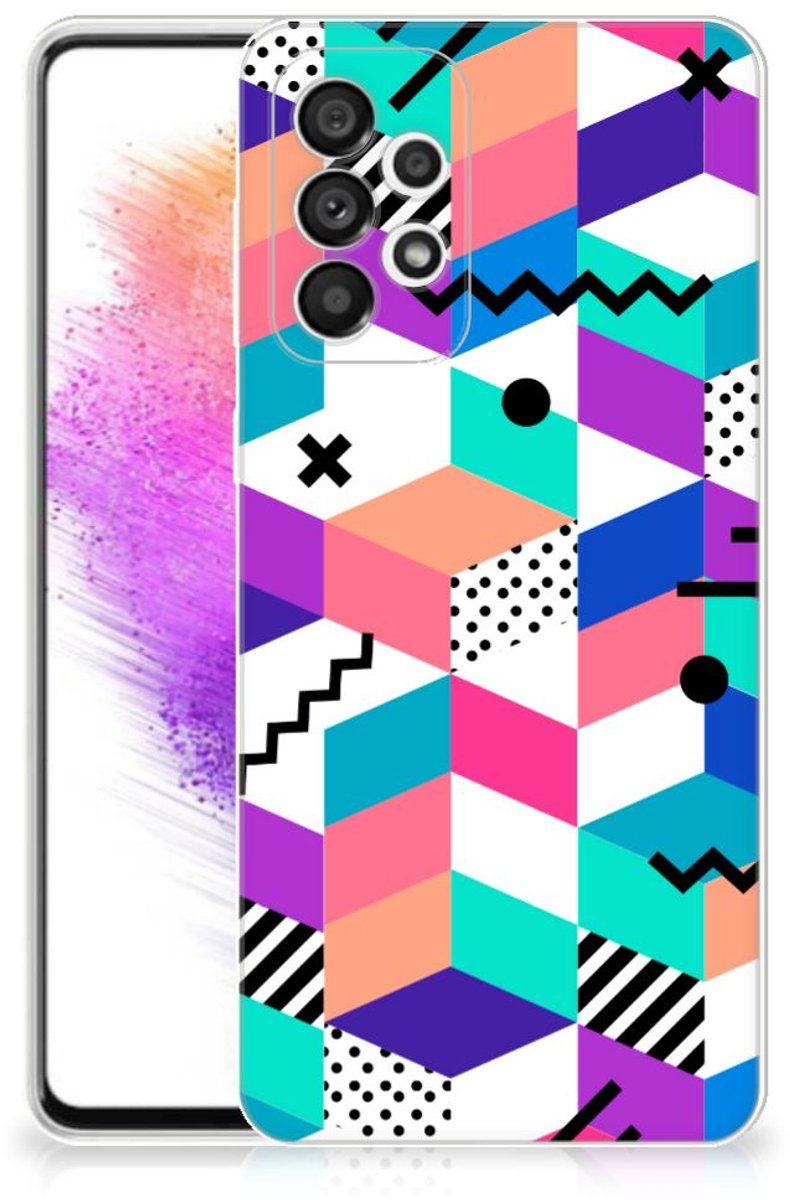 Samsung Galaxy A73 5G TPU Hoesje Blokken Kleurrijk