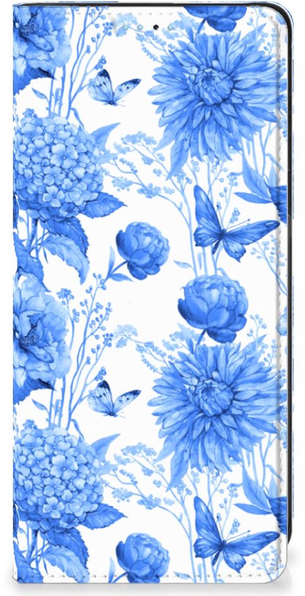Smart Cover voor Xiaomi Redmi Note 11/11S Flowers Blue