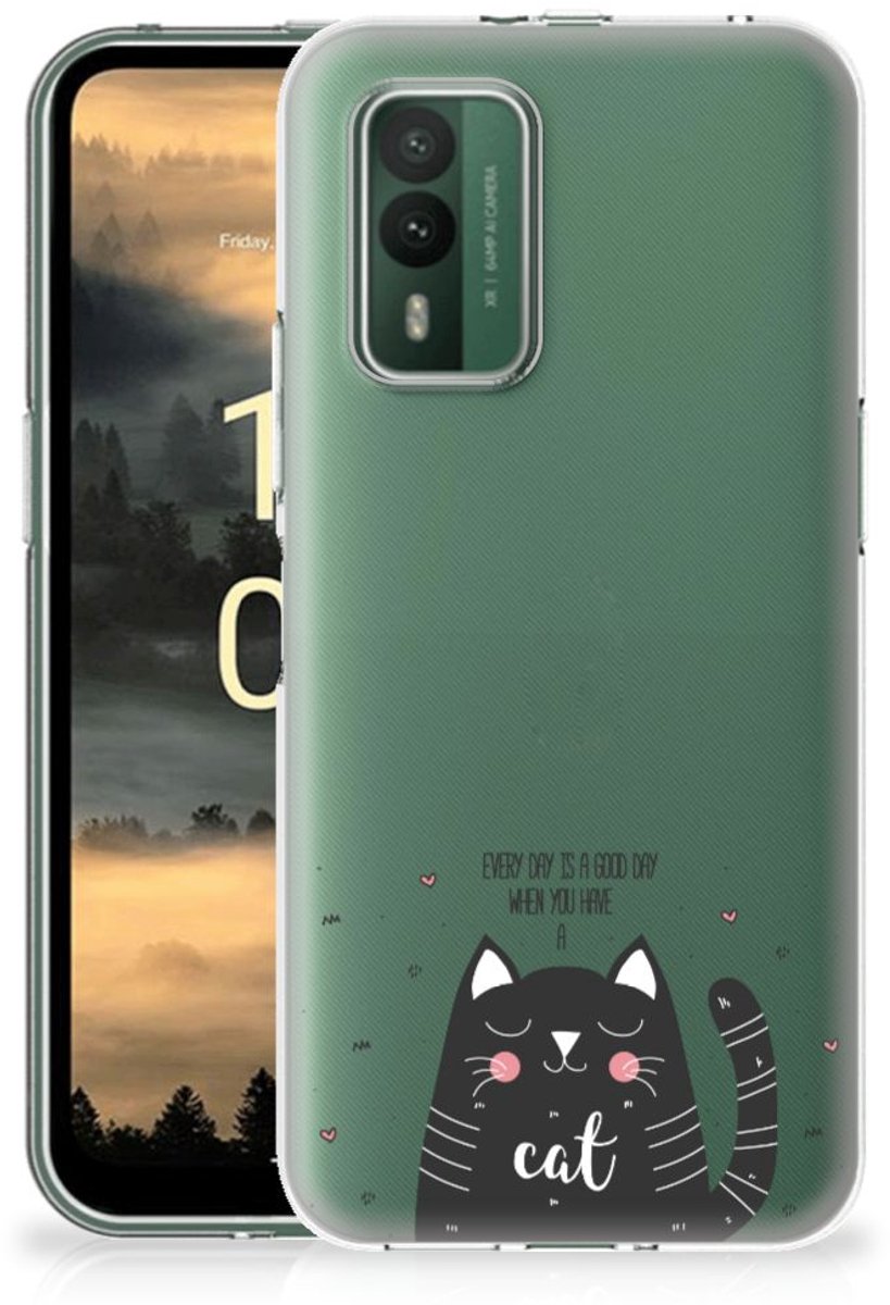 Nokia XR21 Telefoonhoesje met Naam Cat Good Day