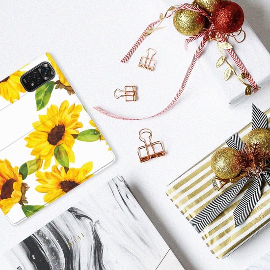 Smart Cover voor Xiaomi Redmi Note 11/11S Zonnebloemen