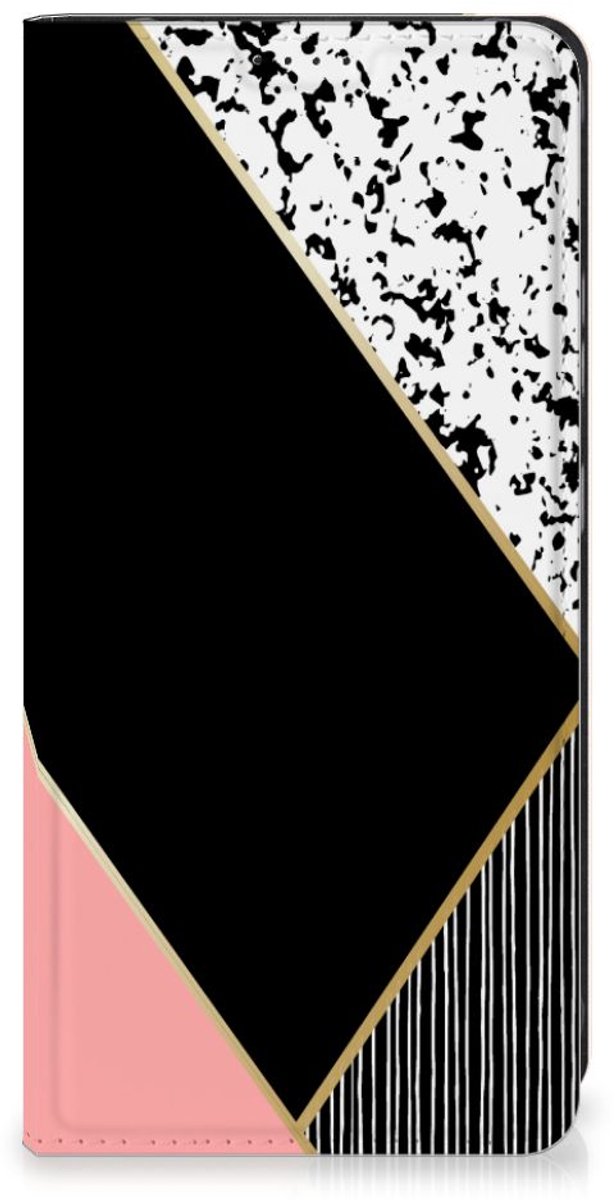Book Case voor Samsung Galaxy Xcover 7 Stand Case Zwart Roze Vormen