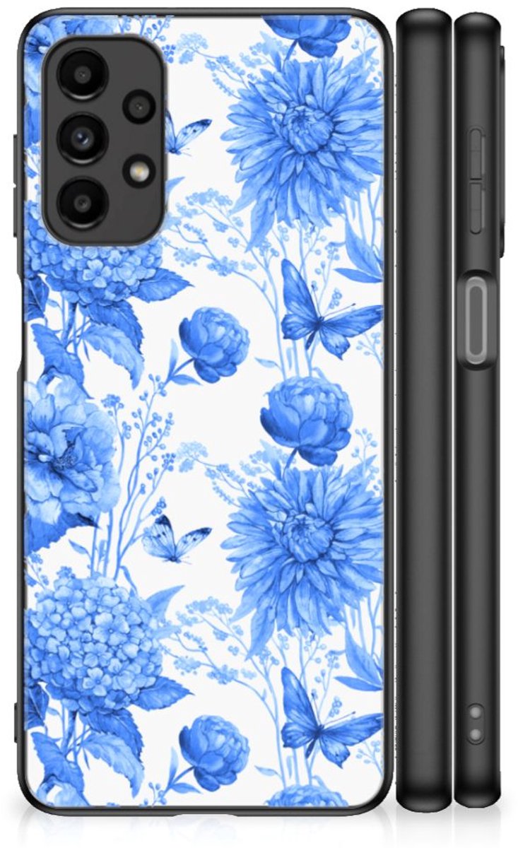 Bloemen Hoesje voor Samsung Galaxy A13 4G Flowers Blue