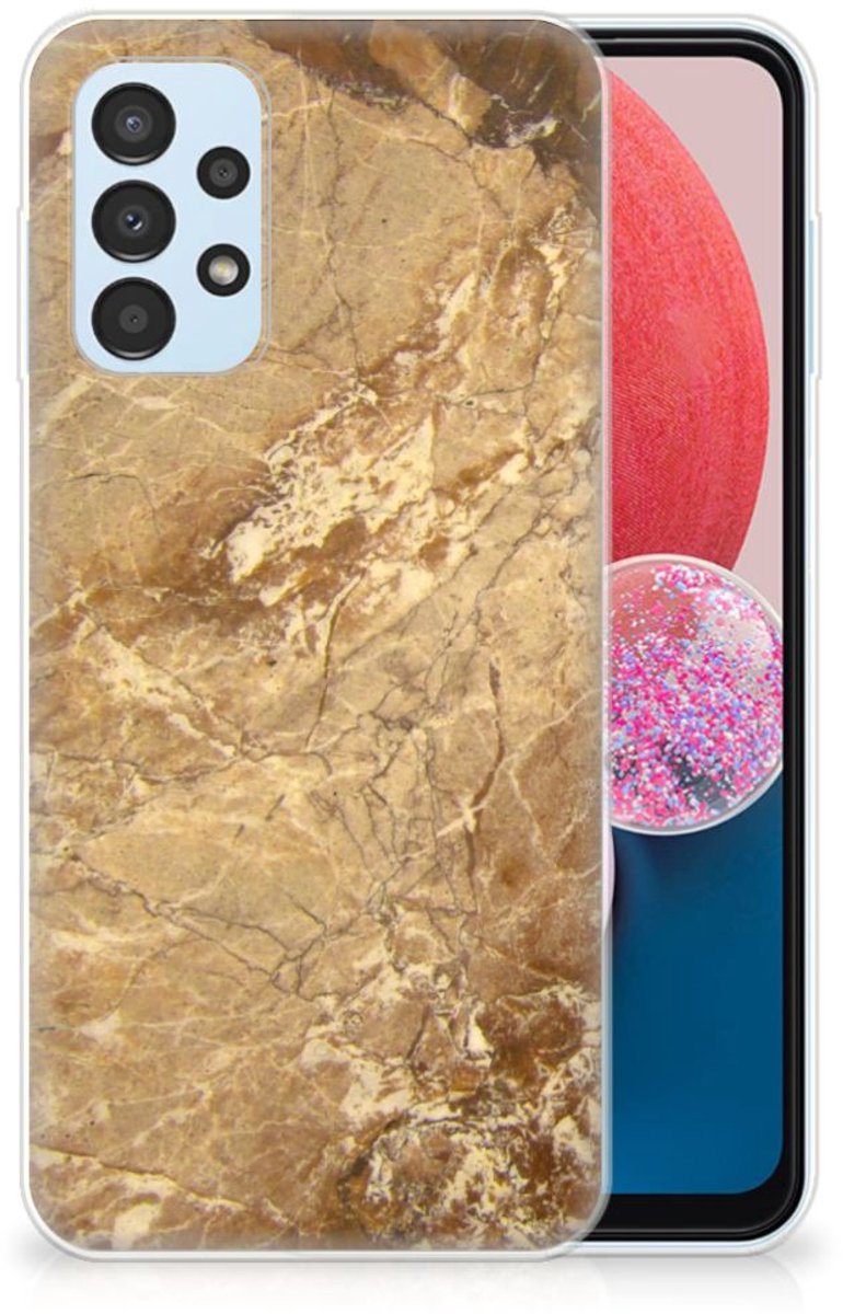 Samsung Galaxy A13 4G TPU Siliconen Hoesje Marmer Creme