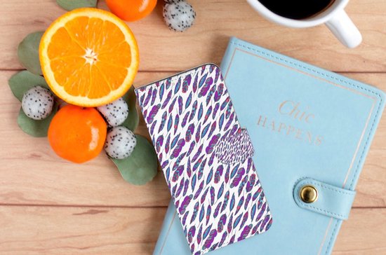 Coque de téléphone OPPO A15 Flip Cover Plumes Couleur